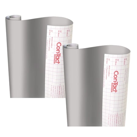 Con-Tact Brand Creative Covering Adhesive Covering, Slate Gray, 18'' x 16 ft., 2PK 16F-C9AA22-06